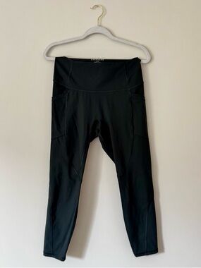 Everlane Perform High-Rise Leggings, Olive w/ Pockets – Large